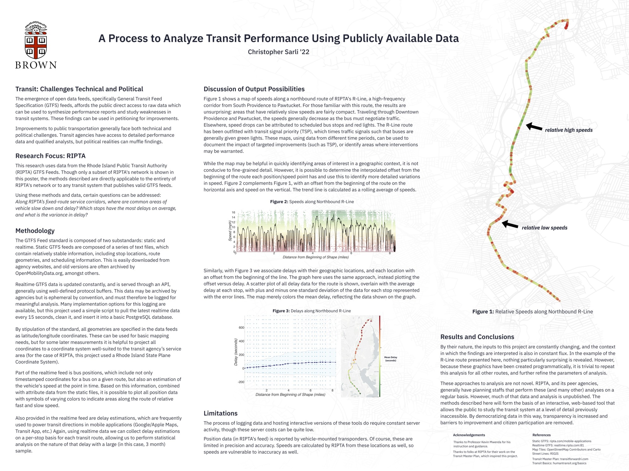 Poster dense with images and text about transit data